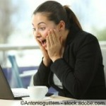 businesswoman checking laptop