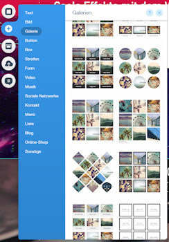 Wix Homepage Editor Fotogalerien