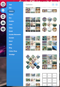 Wix Homepage Editor Fotogalerien