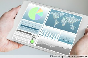 Tablet mit Business Daten