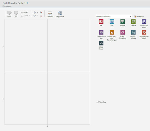 WebSite X5 Designer: Seiten per Drag & Drop zusammenstellen