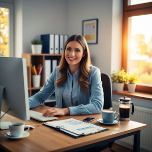 Büro frau Computer Buchhaltung 2